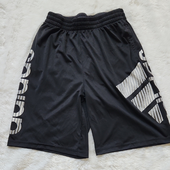 Adidas Black and White Athletic Shorts with Bold Branding - Picture 1 of 5